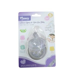 Momeasy Wide Neck Silicone Nipple 0m+ M 2 Pcs